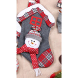 Ciorap Cadouri, model casa, culoare gri, imprimeu om de zapada, marimea 15x30 cm, Flippy