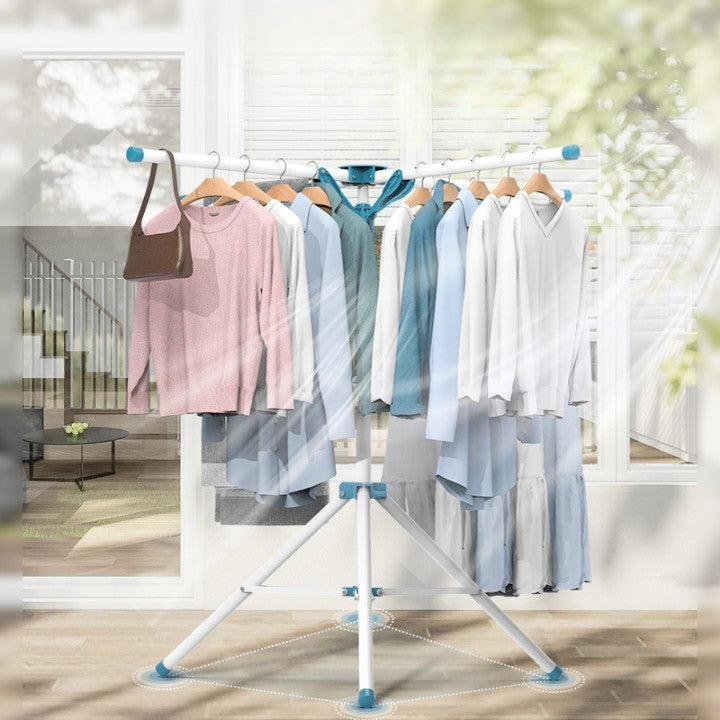 Uscator De Rufe, Tip Umbrela, Pliabil, Telescopic, Pentru Interior-Exterior, Cu Patru Tije, Picior Anti-Alunecare, Inaltime Ajustabila, 108 Pana La 165 Cm - vivimall.ro
