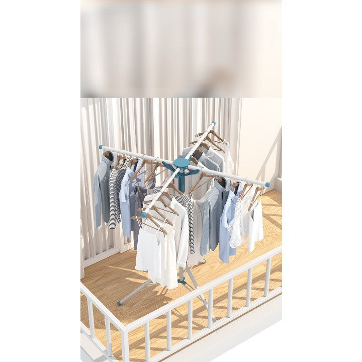 Uscator De Rufe, Tip Umbrela, Pliabil, Telescopic, Pentru Interior-Exterior, Cu Patru Tije, Picior Anti-Alunecare, Inaltime Ajustabila, 108 Pana La 165 Cm - vivimall.ro