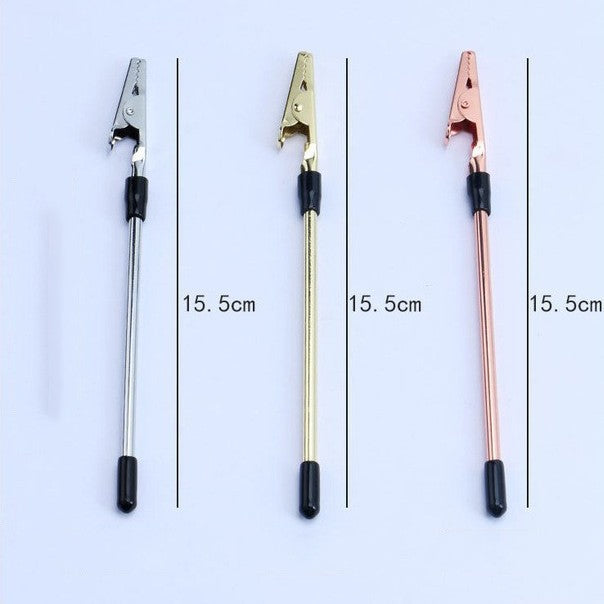 Clema mini pentru fixarea bijuteriilor, Vivimall, din Metal, Ajutor pentru Bratari, Incuietori, Fermoare, Ajustare, Clema pentru Gura, 15.5 cm, Auriu - vivimall.ro