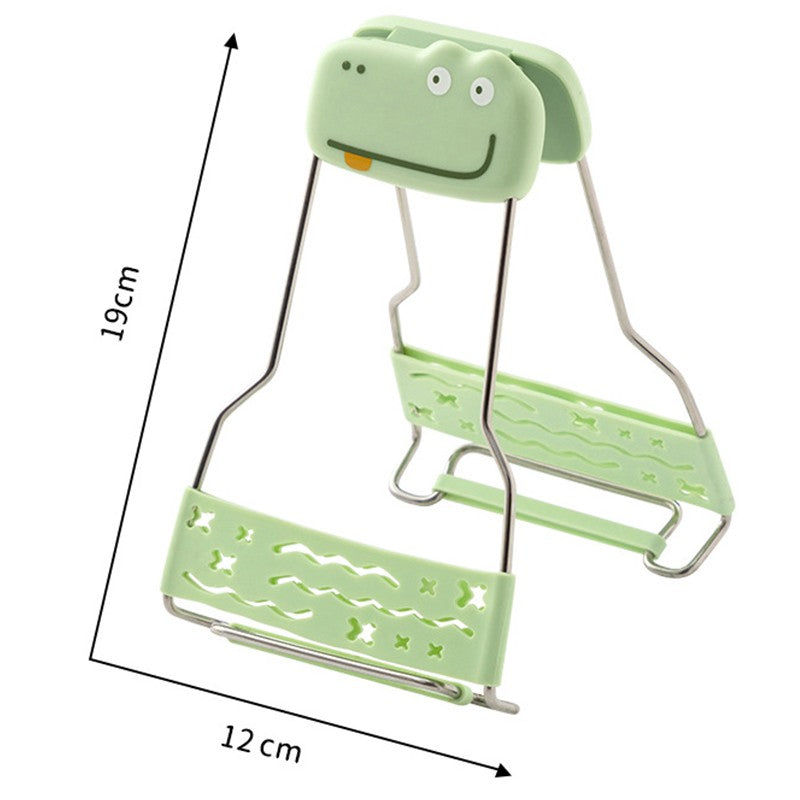 Clema pentru Boluri Creativa, Vivimall, Anti-Alunecare, din Silicon, de Uz Casnic, Rezistent la Temperaturi Inalte, Model Animat, 19x12 cm, Verde - vivimall.ro