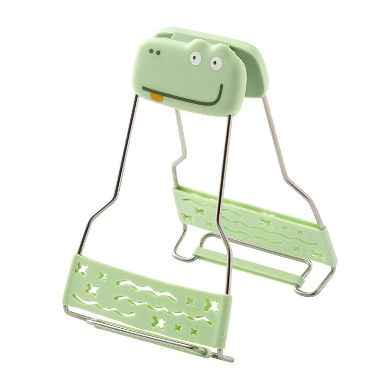 Clema Pentru Boluri Creativa, Anti-Alunecare, Din Silicon, De Uz Casnic, Rezistent La Temperaturi Inalte, Model Animat, 19X12 Cm, Verde - vivimall.ro