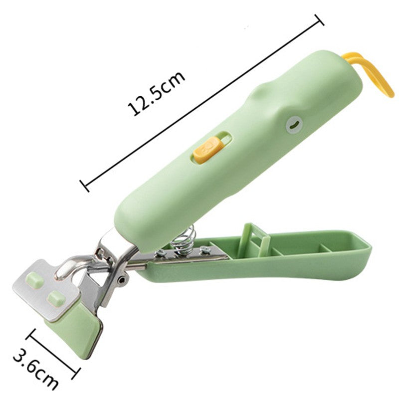 Clema Pentru Boluri, Anti-Alunecare, Din Silicon, De Uz Casnic, Rezistent La Temperaturi Inalte, Model Animat, Maner Si Cleste Inox, 12.5X3.6 Cm, Verde - vivimall.ro