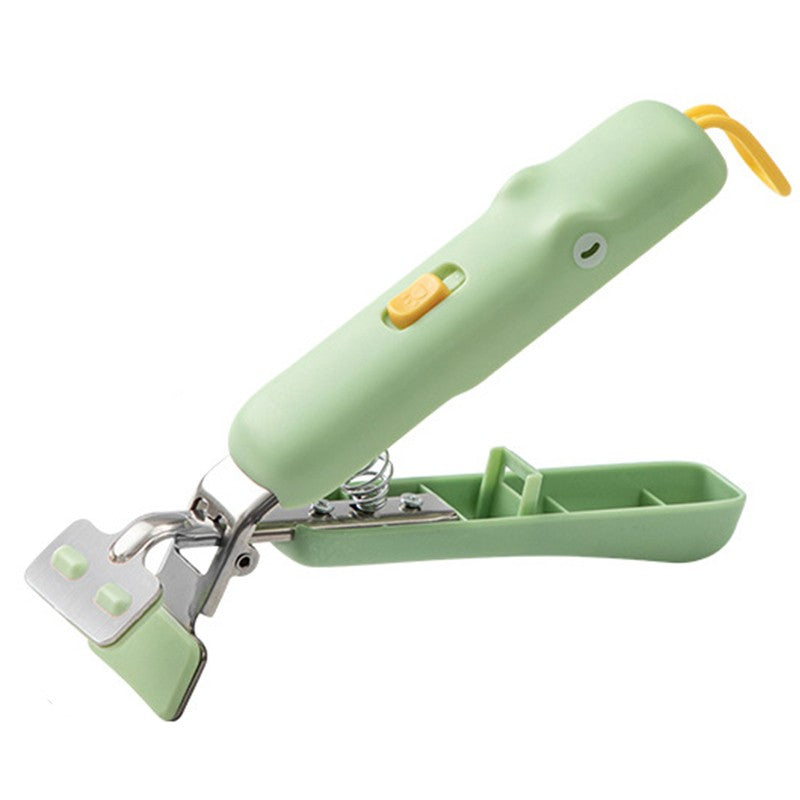 Clema Pentru Boluri, Anti-Alunecare, Din Silicon, De Uz Casnic, Rezistent La Temperaturi Inalte, Model Animat, Maner Si Cleste Inox, 12.5X3.6 Cm, Verde - vivimall.ro