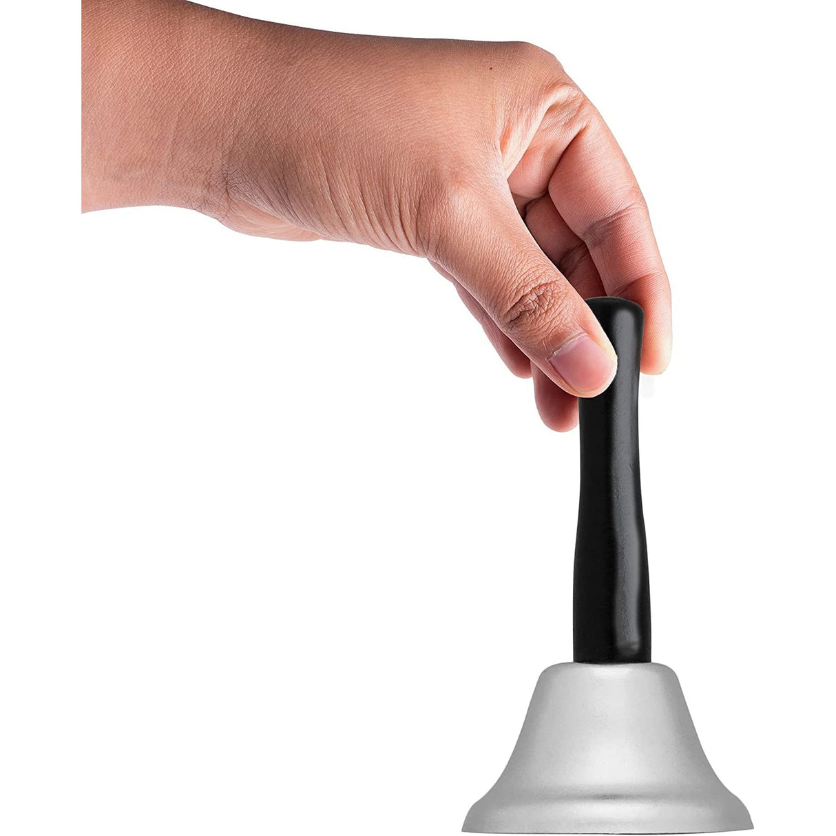 Clopotel De Mana, Metalic, Maner De Lemn, Lungime 12 Cm, Diametru 5Cm - vivimall.ro