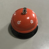 Clopotel Metalic Multifunctional, Vivimall, Rosu cu Imprimeu Labuta Alba, 7.5 x 7.5 x 6.5- cm, Dresaj, Receptie, Restaurante - vivimall.ro