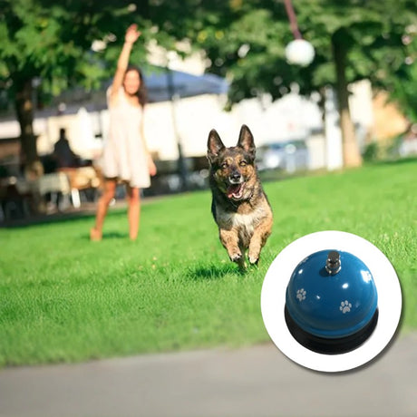 Clopotel Metalic Multifunctional, Vivimall, Alastru cu Imprimeu Labuta Alba, 7.5x7.5x6.5 cm, Dresaj, Receptie, Restaurante - vivimall.ro