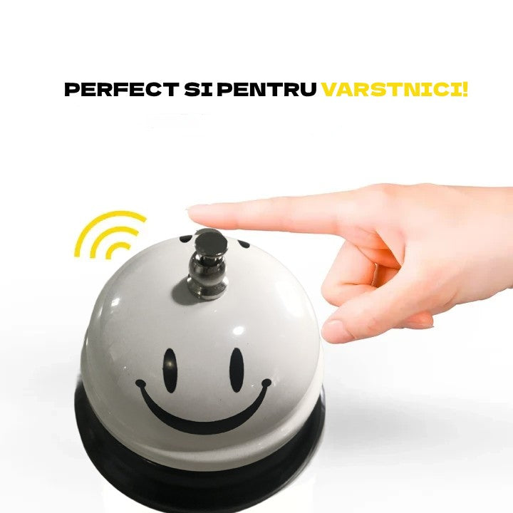 Clopotel Metalic Multifunctional, Cu Imprimeu Smiley Face, Receptie, Restaurant, Cafenele
