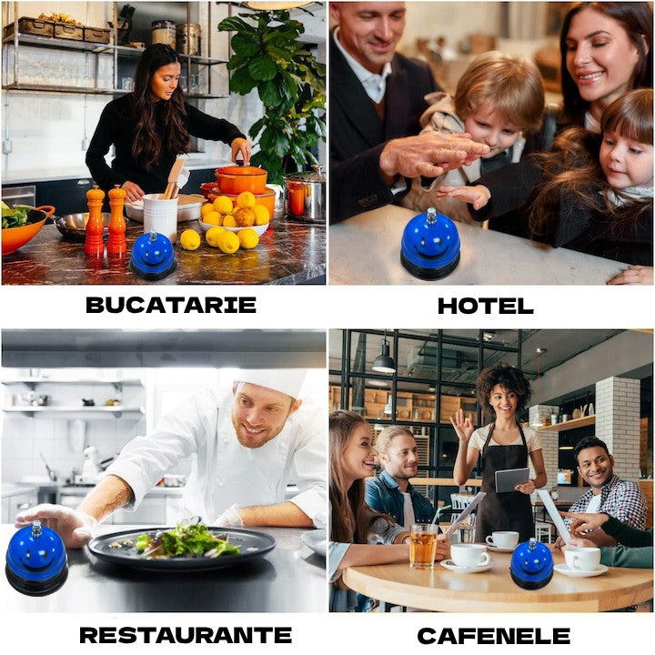 Clopotel Metalic Multifunctional, Cu Imprimeu Smiley Face, Receptie, Restaurant, Cafenele