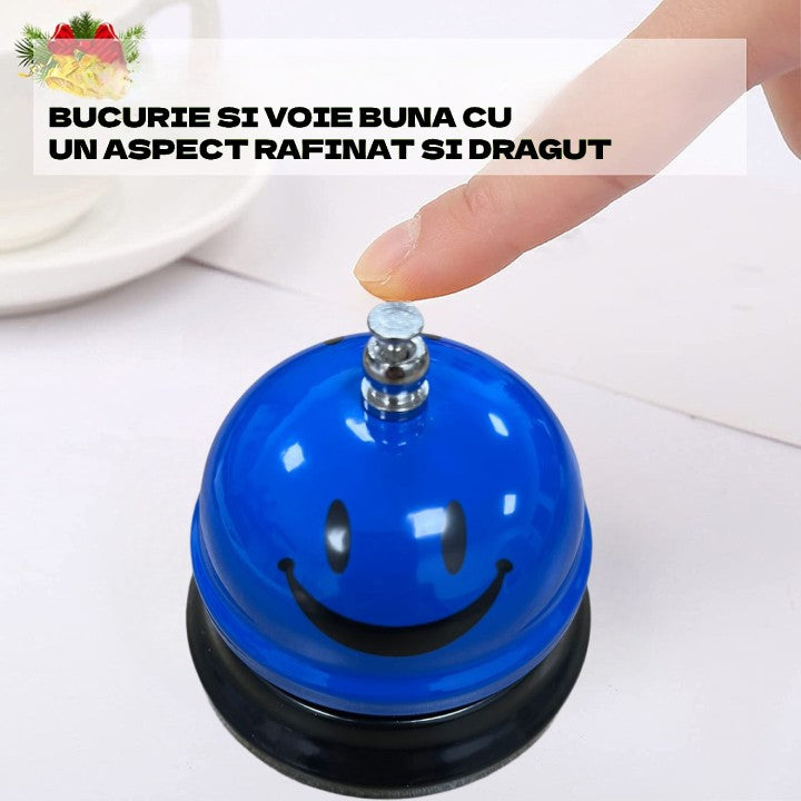Clopotel Metalic Multifunctional, Cu Imprimeu Smiley Face, Receptie, Restaurant, Cafenele