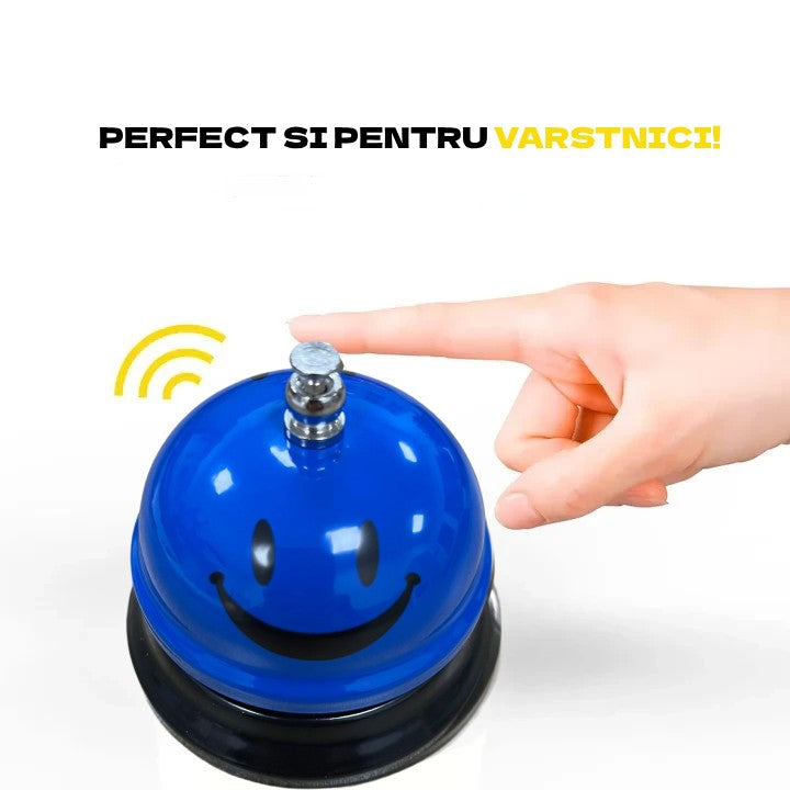 Clopotel Metalic Multifunctional, Cu Imprimeu Smiley Face, Receptie, Restaurant, Cafenele