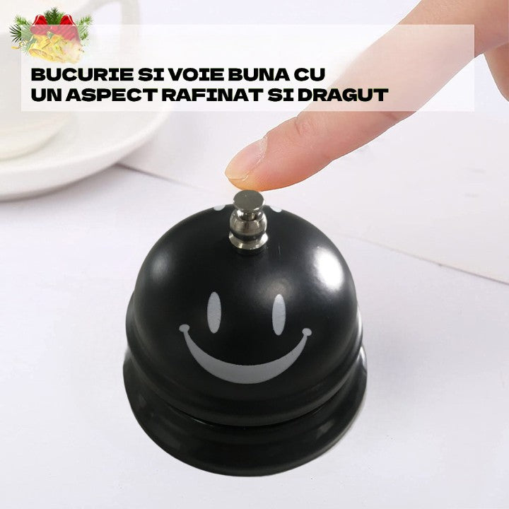 Clopotel Metalic Multifunctional, Cu Imprimeu Smiley Face, Receptie, Restaurant, Cafenele
