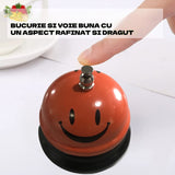 Clopotel Metalic Multifunctional, Cu Imprimeu Smiley Face, Receptie, Restaurant, Cafenele