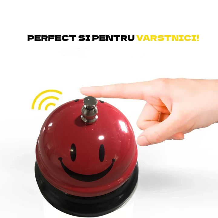 Clopotel Metalic Multifunctional, Cu Imprimeu Smiley Face, Receptie, Restaurant, Cafenele