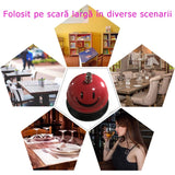 Clopotel Metalic Multifunctional, Cu Imprimeu Smiley Face, Receptie, Restaurant, Cafenele