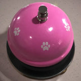 Clopotel Metalic Multifunctional, Flippy, Roz cu Imprimeu Labuta Alba, 7.5x7.5x6.5 cm, Dresaj, Receptie, Restaurante