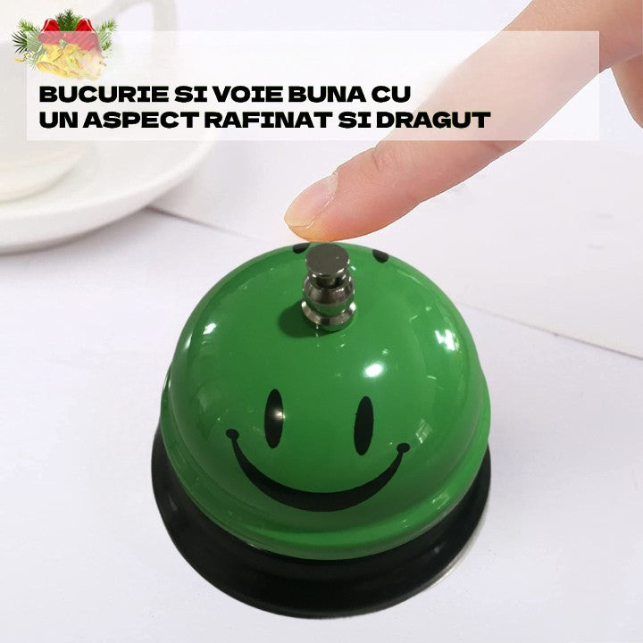 Clopotel Metalic Multifunctional, Cu Imprimeu Smiley Face, Receptie, Restaurant, Cafenele