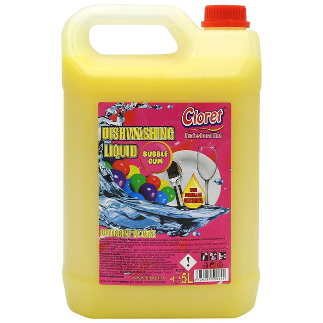 Detergent Lichid pentru Vase, Cloret, Bubble Gum, 5 L - vivimall.ro