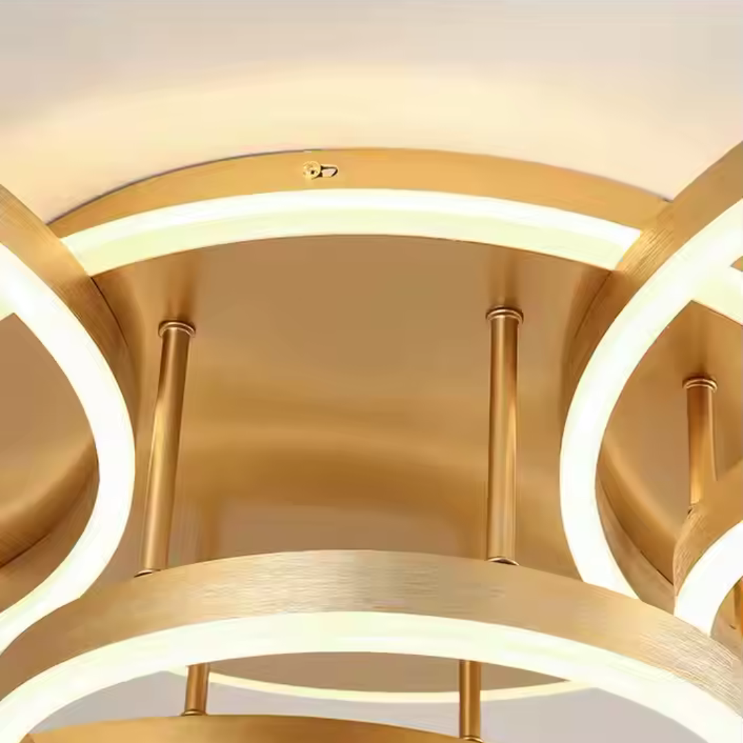 Lustra Led Cu Telecomanda Riga Lilith, 3 Cercuri, Lumina Rece/Calda/Neutra, Dimabila - vivimall.ro