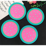 Suport Pentru Pahar, Model Pepene, Din Pvc, 10 Cm, Rezistent La Caldura, Verde/Roz - vivimall.ro