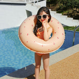 Colac De Inot Gonflabil Pentru Copii, Portocaliu, Model Cu Cirese, Diametru 66 Cm - vivimall.ro