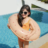Colac De Inot Gonflabil Pentru Copii, Portocaliu, Model Cu Cirese, Diametru 66 Cm - vivimall.ro