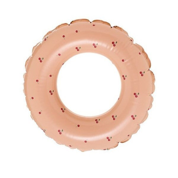 Colac De Inot Gonflabil Pentru Copii, Portocaliu, Model Cu Cirese, Diametru 66 Cm - vivimall.ro