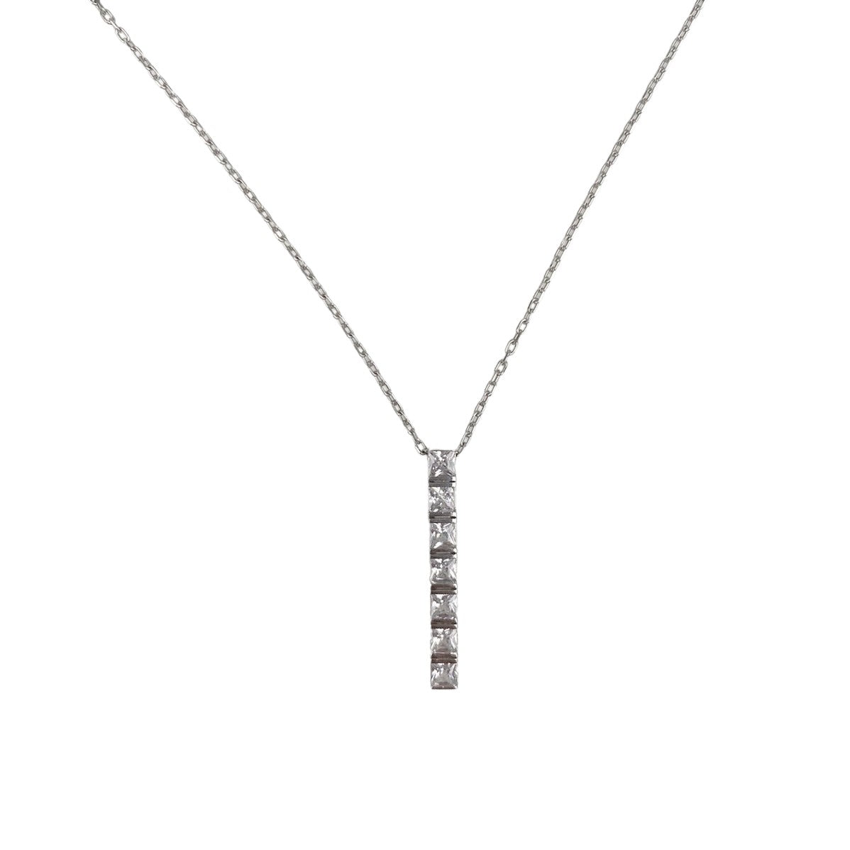 Colier Argint 925, Bagheta Cu Zirconii 40 Cm