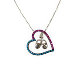 Colier Argint 925, Botosei cu Zirconii Roz-Albastre 40 cm - vivimall.ro