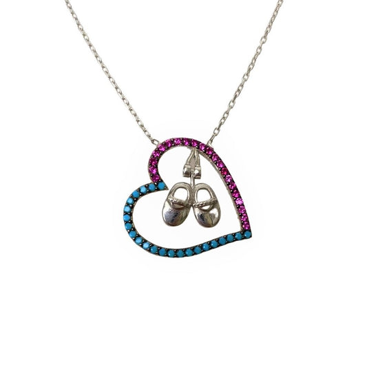 Colier Argint 925, Botosei cu Zirconii Roz-Albastre 40 cm - vivimall.ro