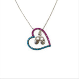 Colier Argint 925, Botosei cu Zirconii Roz-Albastre 40 cm - vivimall.ro