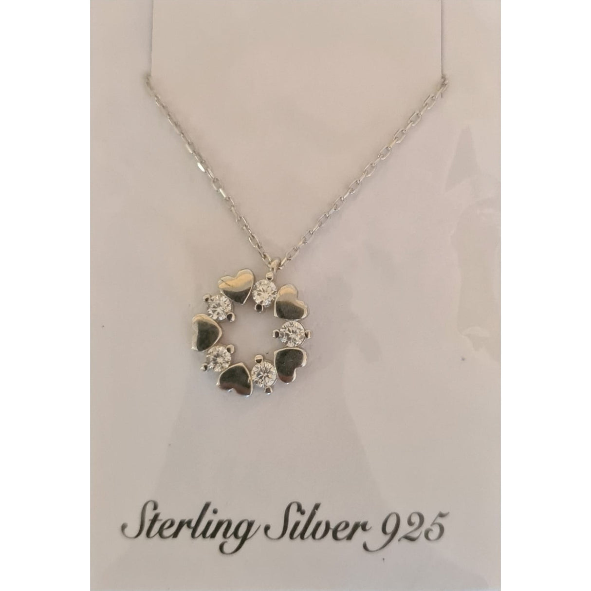 Colier Argint 925 Coronita Din 5 Inimi, Cu Zirconiu - vivimall.ro
