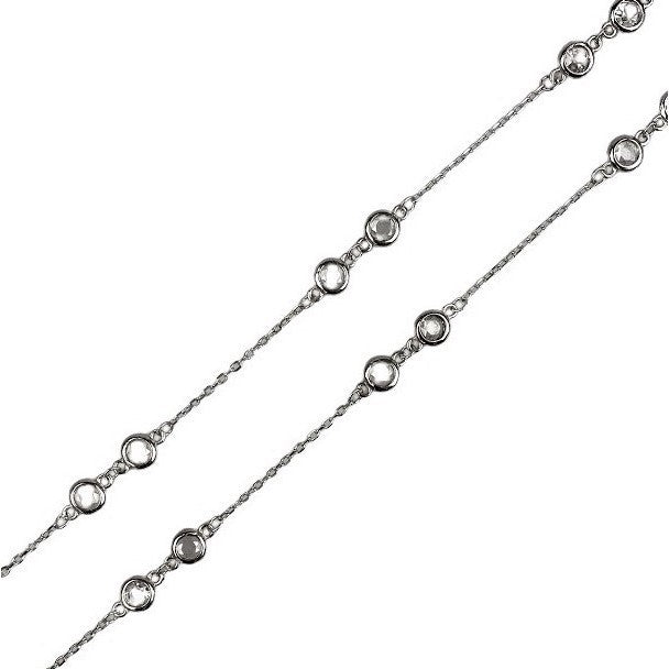Colier Argint 925 Cu Pietre, Reglabil, 40+6 Cm
