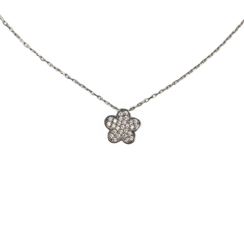 Colier Argint 925 Floare Zirconii 40 Cm