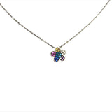 Colier Argint 925 Floare, Zirconii Multicolore 42 cm - vivimall.ro