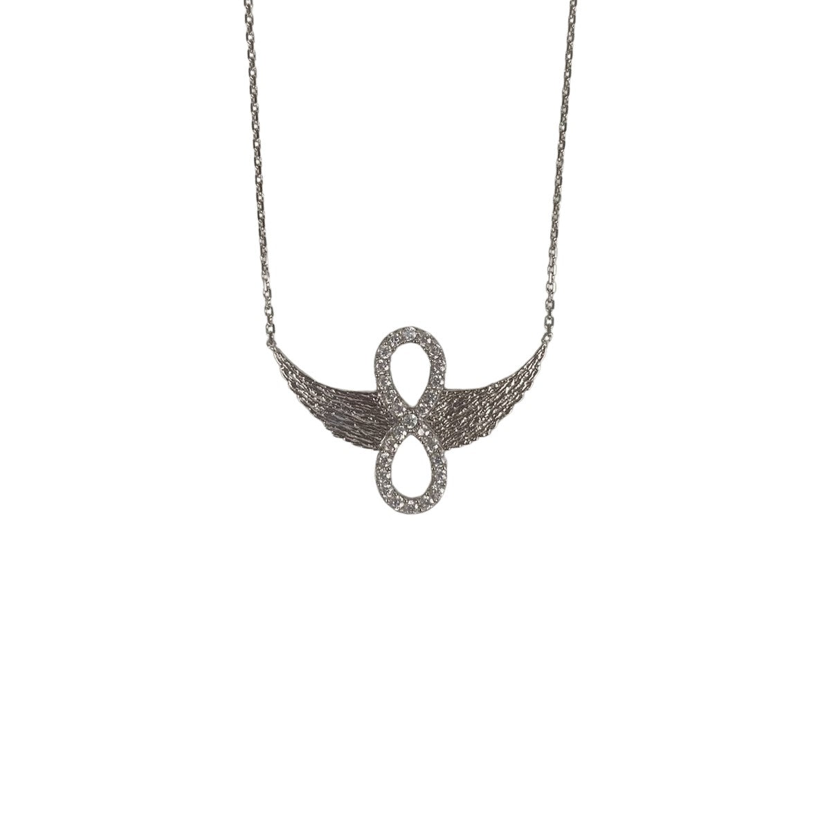 Colier Argint 925, Infinit Cu Aripi 40 Cm