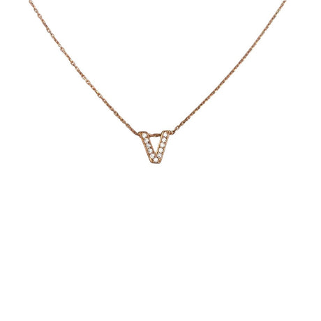 Colier Argint 925 Litera V, Placat Cu Aur, 40 Cm