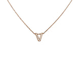 Colier Argint 925 Litera V, Placat Cu Aur, 40 Cm