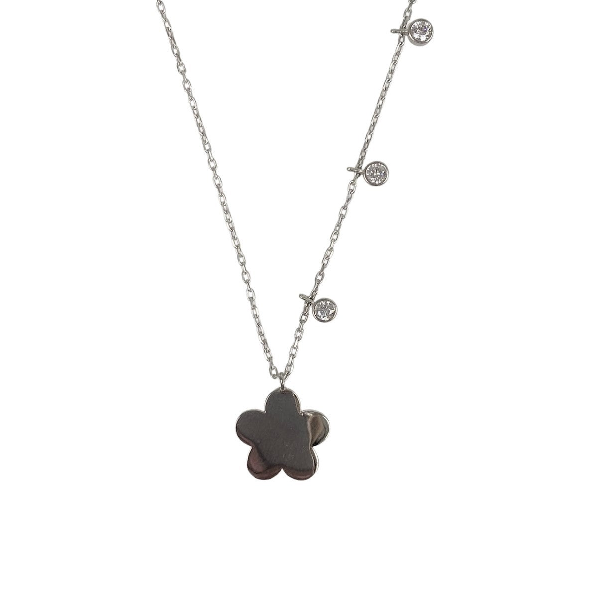 Colier Din Argint 925, Floare Tip Banut 42 Cm
