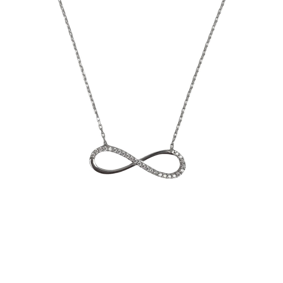 Colier Din Argint 925, Infinit Cu Zirconii 40 Cm