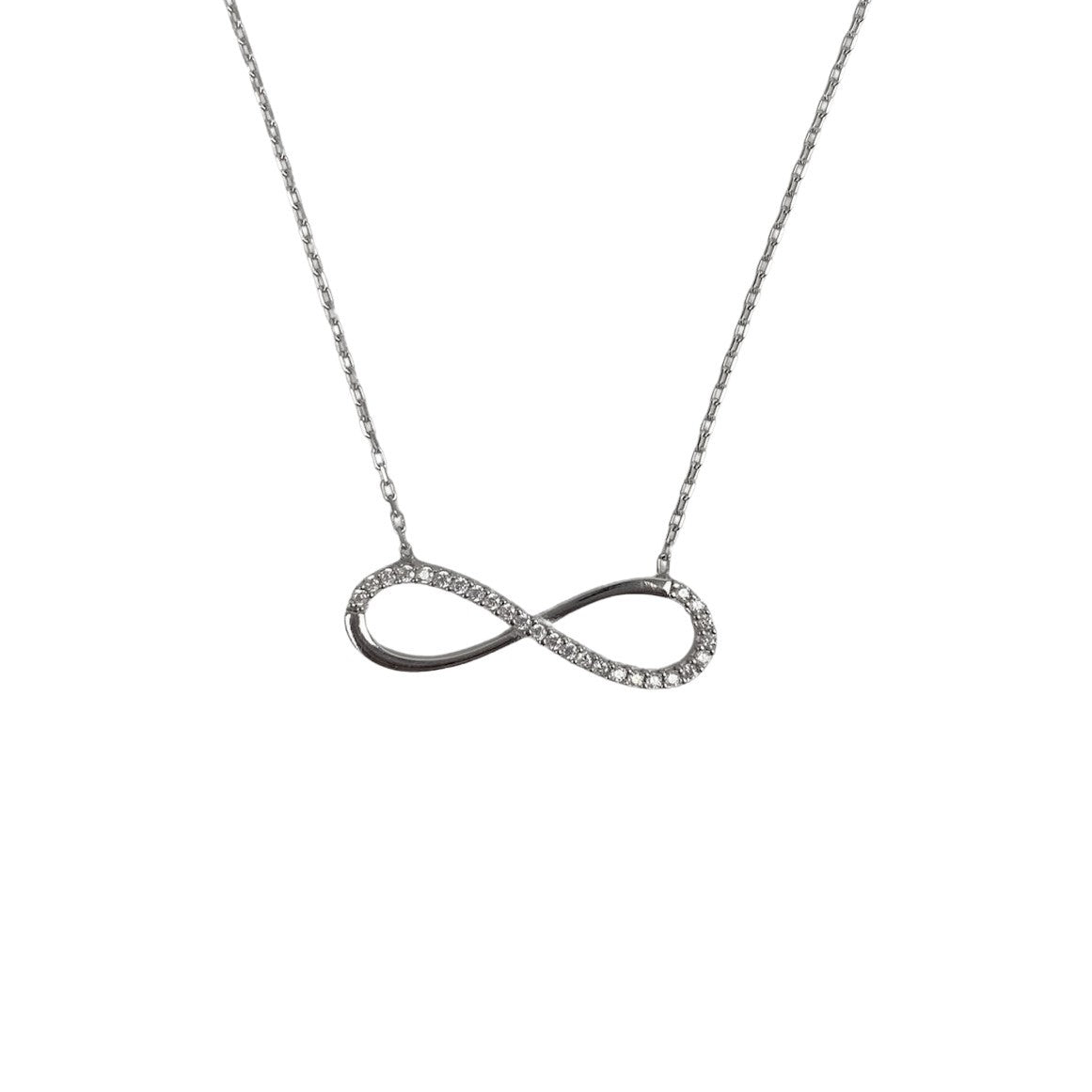 Colier Din Argint 925, Infinit Cu Zirconii 40 Cm