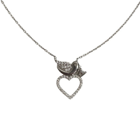 Colier din Argint 925, Porumbel si Inima cu Zirconii 40 cm - vivimall.ro