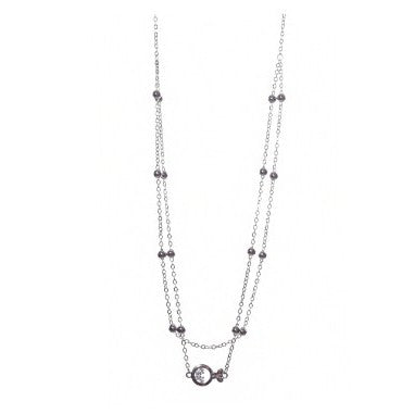 Colier Dublu Din Argint 925, Rodiat 40 Cm
