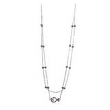 Colier Dublu Din Argint 925, Rodiat 40 Cm