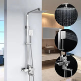 Coloana De Dus, Inox, Para Patrata, Efect Ploaie, 3 Functii, Montare Pe Perete, Satinat, Accesorii Incluse