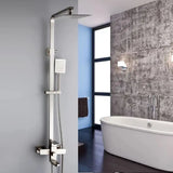 Coloana De Dus, Inox, Para Patrata, Efect Ploaie, 3 Functii, Montare Pe Perete, Satinat, Accesorii Incluse