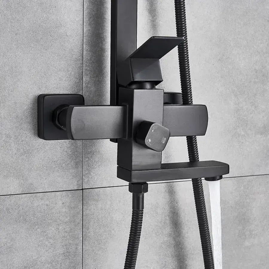 Coloana De Dus, Inox, Para Patrata, Efect Ploaie, 3 Functii, Montare Pe Perete, Satin, Accesorii Incluse - vivimall.ro