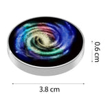 Spinner antistres metalic Flippy, detaliu efect optic Galaxie Milky Way în rotație