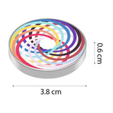 Detaliu efect optic spirală hipnotică spinner metalic Flippy multicolor în rotație