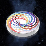 Spinner giroscopic Flippy, model spirală multicolor, dimensiuni 3.8 x 0.6 cm, oțel inoxidabil